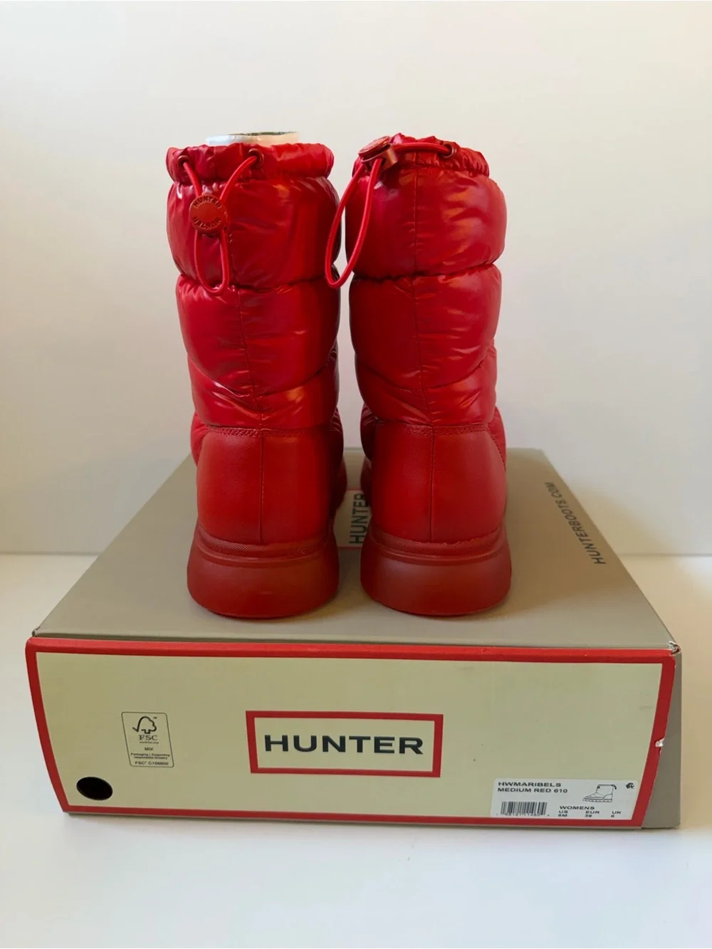 Women's Maribel Lug Sole Insulated Waterproof Snow Booties Size 8  (NEW) (Red)